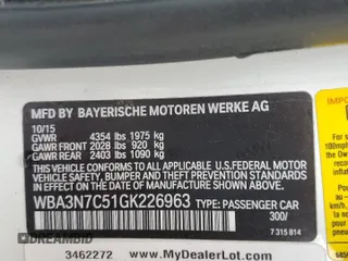 2016 BMW 4 Series 428i with VIN WBA3N7C51GK226963, listed as a Copart auction lot 53151035 with 90,384 mi miles and Salvage title. Bid and sale history available at DreamBid. Image 12.