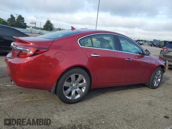 2014 Buick Regal Premium I z VIN 2G4GN5EX2E9236354, wystawiony jako Copart lot #56897205 z przebiegiem 77 147 mil mil oraz Szkoda całkowita • Salvage title. Historia ofert i sprzedaży dostępna na DreamBid. Obrazek 3.