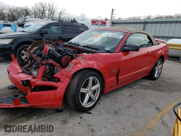 2007 Ford Mustang GT Deluxe with VIN 1ZVHT85H375202073, listed as a Copart auction lot 48035584 with 152,873 mi miles and Salvage Title. Bid and sale history available at DreamBid. Image 1.