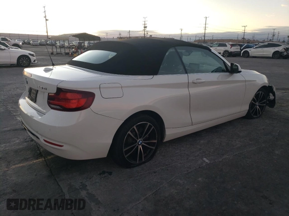 2020 BMW 2 Series 230i xDrive with VIN WBA2K1C01L7F99510, listed as a Copart auction lot 81853974 with 74,743 mi miles and Salvage Title. Bid and sale history available at carsss.com. Image 3.