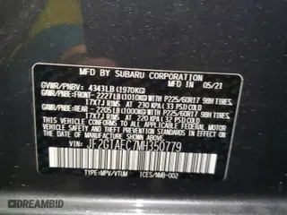 2021 Subaru Crosstrek Premium with VIN JF2GTAEC7MH350779, listed as a Copart auction lot 88790895 with 6,190 mi miles and Salvage Title. Bid and sale history available at carsss.com. Image 16.