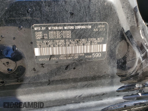 2014 Mitsubishi Lancer ES with VIN JA32U2FU9EU007868, listed as a Copart auction lot 88878275 with 77,507 mi miles and Salvage Title. Bid and sale history available at carsss.com. Image 12.
