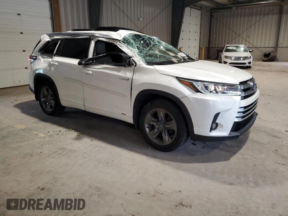 2018 Toyota Highlander Hybrid Limited with VIN 5TDDGRFH7JS040153, listed as a Copart auction lot 55500815 with 62,739 mi miles and Salvage title. Bid and sale history available at DreamBid. Image 4.