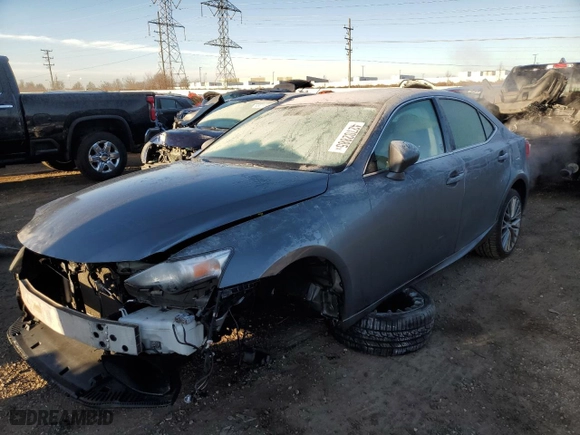 2015 Lexus IS 250 with VIN JTHCF1D20F5025701, listed as a Copart auction lot 42702885 with 53720 miles and Salvage Title. Bid and sale history available at carsss.com. Image 1.