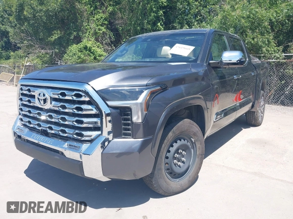 2024 Toyota Tundra 1794 Edition with VIN 5TFMA5DBXRX142402, listed as a IAAI auction lot 42619668 with 17,523 mi miles and . Bid and sale history available at DreamBid. Image 17.
