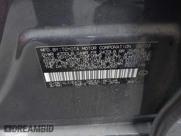 2023 Lexus IS 350 F Sport с VIN JTHGZ1B29P5064090, выставлен на аукционе IAAI как лот 42207945 с пробегом 43 875 миль миль и . История ставок и продаж доступна на DreamBid. Изображение 9.