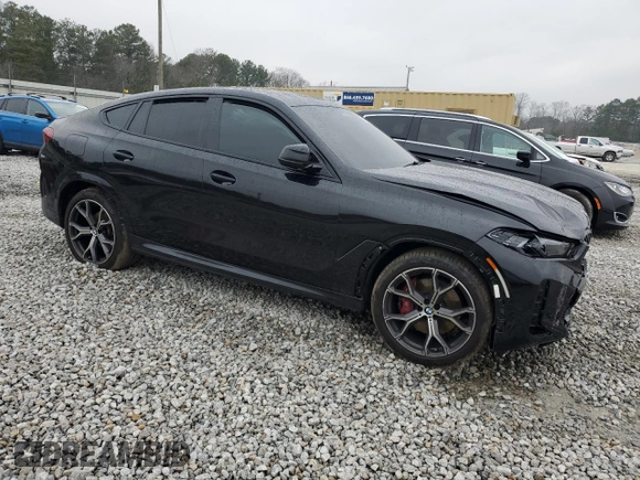 2024 BMW X6 xDrive40i with VIN 5UX33EX01R9S29270, listed as a Copart auction lot 43861375 with 0 mi miles and Salvage Title. Bid and sale history available at carsss.com. Image 4.