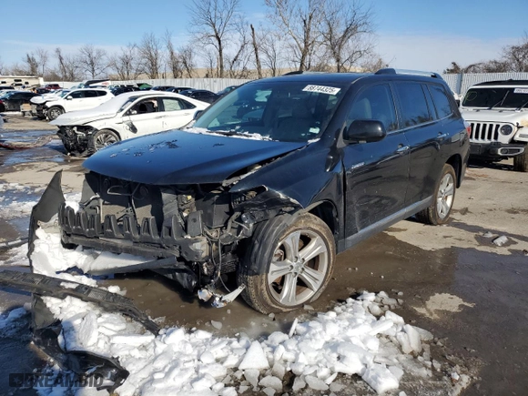 2013 Toyota Highlander Limited with VIN 5TDYK3EH5DS108999, listed as a Copart auction lot 88744325 with 163,707 mi miles and Salvage Title. Bid and sale history available at carsss.com. Image 1.