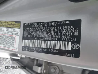 2004 Toyota Camry LE z VIN 4T1BE32KX4U842784, wystawiony jako IAAI lot #40434823 z przebiegiem 119 021 mil mil oraz . Historia ofert i sprzedaży dostępna na DreamBid. Obrazek 9.