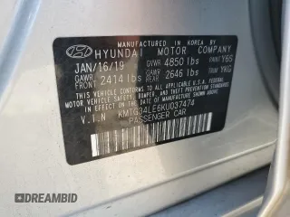 2019 Genesis G70 Advanced with VIN KMTG34LE6KU037474, listed as a Copart auction lot 83420064 with 89,167 mi miles and Salvage Title. Bid and sale history available at DreamBid. Image 12.