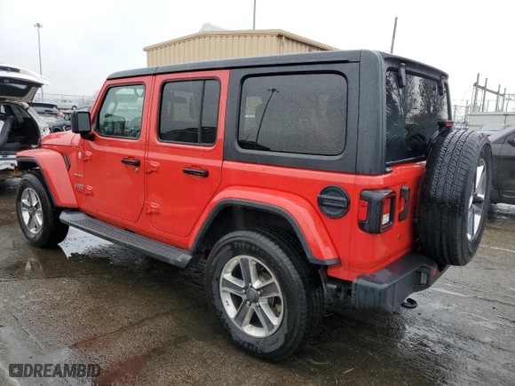 2019 Jeep Wrangler Unlimited Sahara with VIN 1C4HJXENXKW536029, listed as a Copart auction lot 84173814 with 117,381 mi miles and Salvage Title. Bid and sale history available at carsss.com. Image 2.