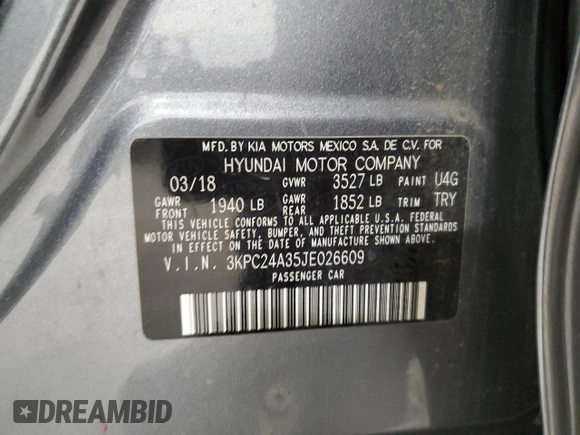 2018 Hyundai Accent SEL with VIN 3KPC24A35JE026609, listed as a Copart auction lot 79036613 with 104,833 mi miles. Bid and sale history available at carsss.com. Image 12.