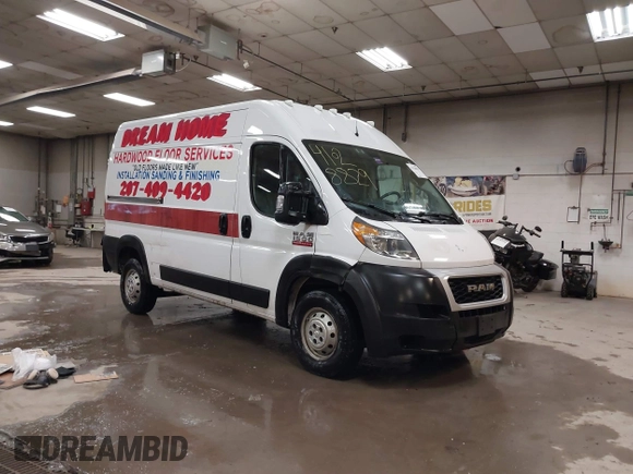 2019 Ram ProMaster Cargo with VIN 3C6TRVBG8KE501956, listed as a IAAI auction lot 41028829 with 172,190 mi miles and . Bid and sale history available at DreamBid. Image 1.