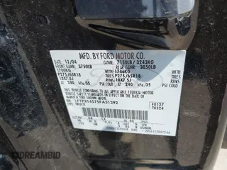 2005 Ford F-150 XLT с VIN 1FTPX14575FA51392, выставлен на аукционе IAAI как лот 42485452 с пробегом 136 999 миль миль и . История ставок и продаж доступна на DreamBid. Изображение 9.