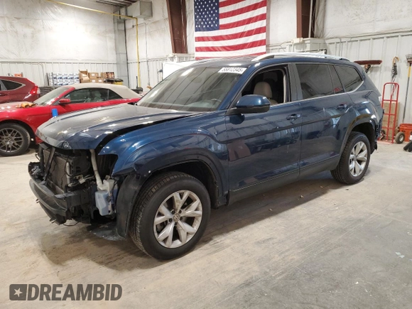 2018 Volkswagen Atlas SE with VIN 1V2LR2CA3JC578157, listed as a Copart auction lot 55812345 with 107,577 mi miles and Clean title. Bid and sale history available at DreamBid. Image 1.