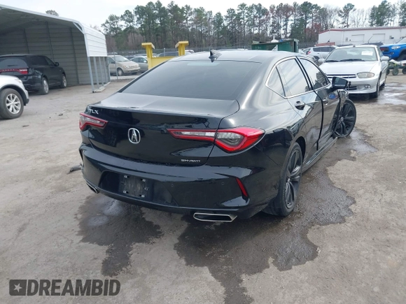 2021 Acura TLX w/Technology Package with VIN 19UUB6F48MA004162, listed as a IAAI auction lot 41815089 with 48,692 mi miles. Bid and sale history available at carsss.com. Image 4.