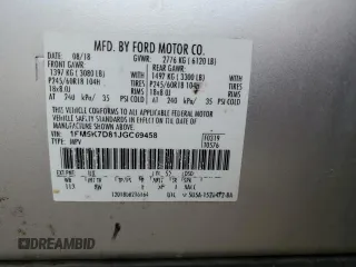 2018 Ford Explorer XLT z VIN 1FM5K7D81JGC69458, wystawiony jako Copart lot #54015705 z przebiegiem 169 783 mil mil oraz Szkoda całkowita • Salvage title. Historia ofert i sprzedaży dostępna na DreamBid. Obrazek 13.
