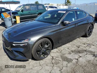 2023 Genesis G70 2.0T with VIN KMTG34TA5PU122911, listed as a Copart auction lot 43836905 with 7,533 mi miles and Salvage Title. Bid and sale history available at carsss.com. Image 1.