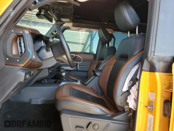 2022 Ford Bronco with VIN 1FMEE5BP8NLB30916, listed as a Copart auction lot 54632415 with 33,316 mi miles and Salvage title. Bid and sale history available at DreamBid. Image 7.