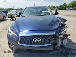2021 Infiniti Q50 Luxe with VIN JN1EV7BR7MM755031, listed as a Copart auction lot 57383075 with 35,903 mi miles and Salvage title. Bid and sale history available at DreamBid. Image 5.