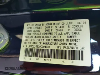 2009 Acura TSX with VIN JH4CU26639C004031, listed as a IAAI auction lot 41874745 with 189,739 mi miles. Bid and sale history available at carsss.com. Image 9.