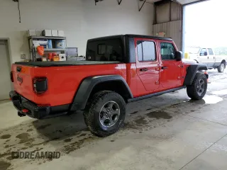 2020 Jeep Gladiator Rubicon with VIN 1C6JJTBG8LL155550, listed as a Copart auction lot 58327875 with 34,276 mi miles and Salvage title. Bid and sale history available at DreamBid. Image 3.
