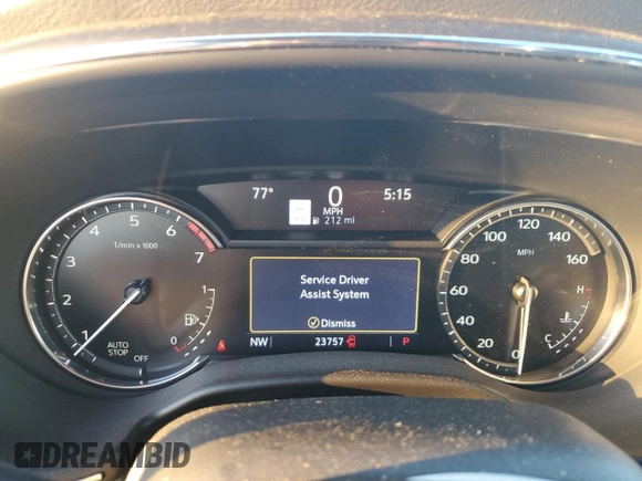 2022 Cadillac CT5 Luxury with VIN 1G6DW5RK1N0122734, listed as a Copart auction lot 82427634 with 23,757 mi miles and Salvage Title. Bid and sale history available at carsss.com. Image 9.