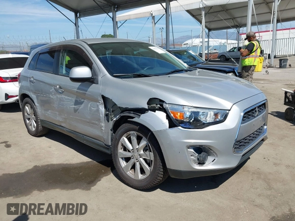 2014 Mitsubishi Outlander Sport ES with VIN 4A4AP3AUXEE003879, listed as a IAAI auction lot 41862379 with 65,297 mi miles. Bid and sale history available at carsss.com. Image 1.