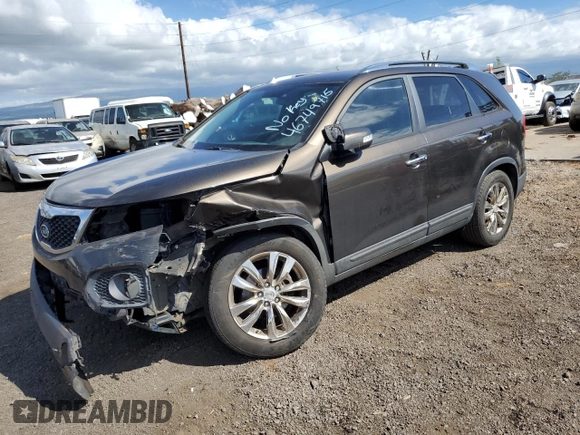 2011 Kia Sorento EX with VIN 5XYKU4A20BG140969, listed as a Copart auction lot 46749715 with 0 mi miles and Salvage Title. Bid and sale history available at carsss.com. Image 1.