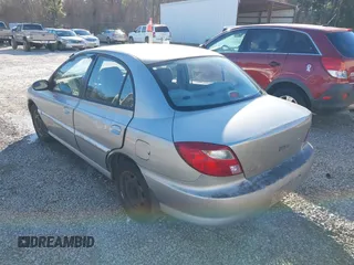 2002 Kia Rio with VIN KNADC123826198670, listed as a IAAI auction lot 41643316 with 1 mi miles. Bid and sale history available at carsss.com. Image 6.