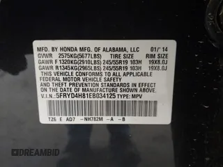 2014 Acura MDX Advance with VIN 5FRYD4H81EB034125, listed as a IAAI auction lot 41603716 with 178,654 mi miles and . Bid and sale history available at carsss.com. Image 9.