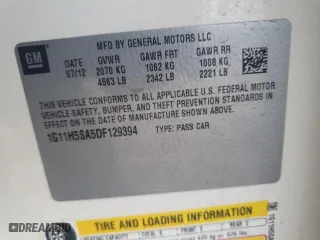 2013 Chevrolet Malibu LTZ with VIN 1G11H5SA5DF129394, listed as a Copart auction lot 51552605 with 136,982 mi miles and Salvage Title. Bid and sale history available at carsss.com. Image 15.