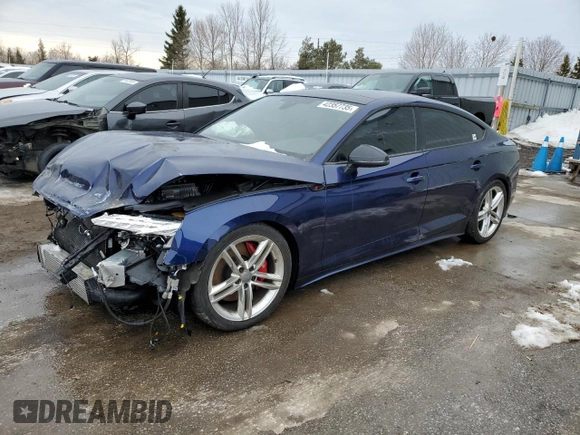 2023 Audi S5 Sportback Premium Plus z VIN WAUB4CF53PA061166, wystawiony jako Copart lot #42357735 z przebiegiem 21 540 mil mil oraz Szkoda całkowita • Salvage title. Historia ofert i sprzedaży dostępna na DreamBid. Obrazek 1.