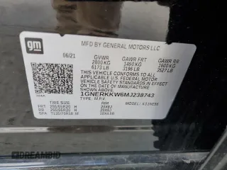 2021 Chevrolet Traverse Premier with VIN 1GNERKKW6MJ238743, listed as a Copart auction lot 57995125 with 61,096 mi miles and Salvage title. Bid and sale history available at DreamBid. Image 13.