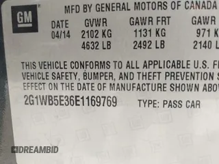 2014 Chevrolet Impala LT with VIN 2G1WB5E36E1169769, listed as a IAAI auction lot 42267019 with Not provided miles and . Bid and sale history available at DreamBid. Image 9.