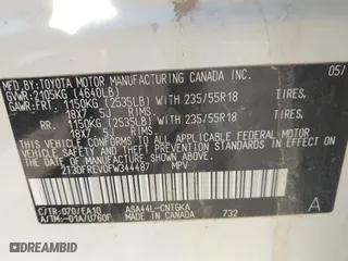 2015 Toyota RAV4 Limited with VIN 2T3DFREV0FW344487, listed as a IAAI auction lot 41792630 with 89,214 mi miles. Bid and sale history available at carsss.com. Image 9.