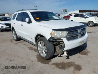 2013 Dodge Durango Crew with VIN 1C4SDJDT6DC510333, listed as a IAAI auction lot 41776099 with 180,431 mi miles and . Bid and sale history available at DreamBid. Image 1.