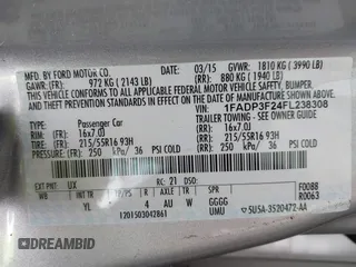 2015 Ford Focus SE with VIN 1FADP3F24FL238308, listed as a IAAI auction lot 42707422 with 134,585 mi miles and . Bid and sale history available at DreamBid. Image 9.