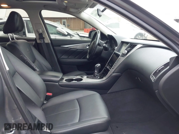 2014 Infiniti Q50 Premium with VIN JN1BV7AP4EM676498, listed as a IAAI auction lot 41900566 with 111,897 mi miles. Bid and sale history available at carsss.com. Image 5.