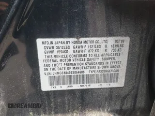 2009 Honda Fit Sport с VIN JHMGE88499S064608, выставлен на аукционе IAAI как лот 42488742 с пробегом 246 527 миль миль и . История ставок и продаж доступна на DreamBid. Изображение 9.
