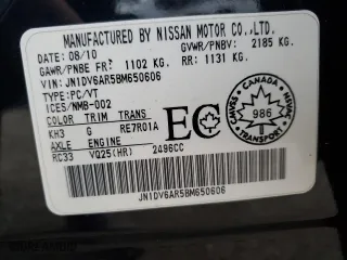 2011 Infiniti G25 Sedan x with VIN JN1DV6AR5BM650606, listed as a Copart auction lot 79457934 with 252,757 mi miles and Clean Title. Bid and sale history available at carsss.com. Image 13.
