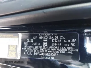 2021 Kia Forte FE z VIN 3KPF24AD6ME390032, wystawiony jako IAAI lot #41467915 z przebiegiem 43 654 mil mil oraz . Historia ofert i sprzedaży dostępna na DreamBid. Obrazek 9.