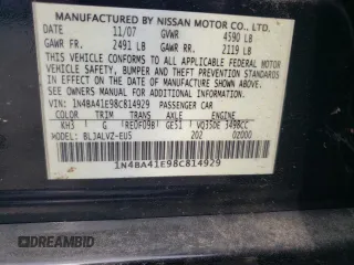 2008 Nissan Maxima 3.5 SE with VIN 1N4BA41E98C814929, listed as a Copart auction lot 68988884 with 192,900 mi miles and Salvage Title. Bid and sale history available at carsss.com. Image 15.