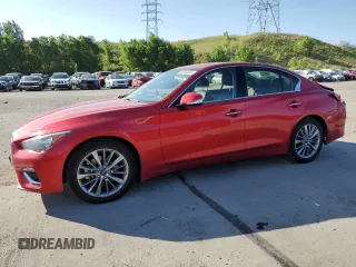 2023 Infiniti Q50 Luxe with VIN JN1EV7BRXPM540800, listed as a Copart auction lot 62653355 with 36,524 mi miles and Salvage title. Bid and sale history available at DreamBid. Image 1.