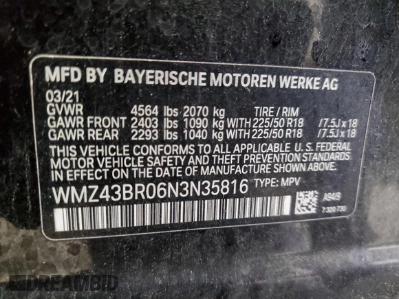 2022 MINI Countryman Oxford Edition z VIN WMZ43BR06N3N35816, wystawiony jako Copart lot #57308515 z przebiegiem 76 623 mil mil oraz Szkoda całkowita • Salvage title. Historia ofert i sprzedaży dostępna na DreamBid. Obrazek 14.