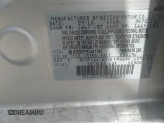 2014 Nissan Note SV with VIN 3N1CE2CP7EL381183, listed as a IAAI auction lot 41585753 with 117,493 mi miles and . Bid and sale history available at DreamBid. Image 9.