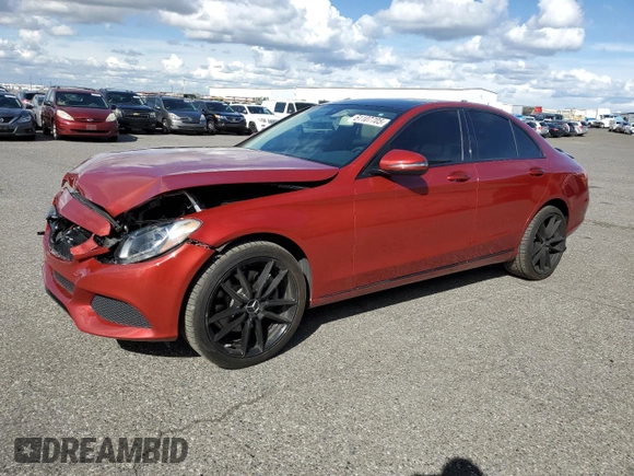 2017 Mercedes-Benz C 300 with VIN 55SWF4KB2HU215695, listed as a Copart auction lot 51107705 with 75,377 mi miles and Salvage Title. Bid and sale history available at carsss.com. Image 1.