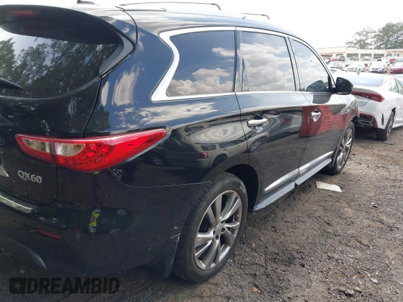 2014 Infiniti QX60 with VIN 5N1AL0MMXEC507093, listed as a IAAI auction lot 42182083 with 117,238 mi miles and . Bid and sale history available at DreamBid. Image 4.