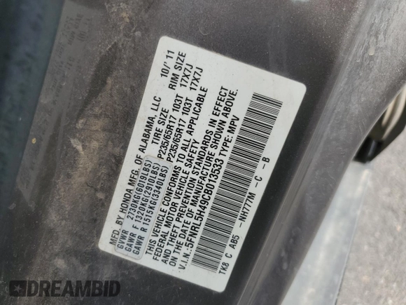 2012 Honda Odyssey EX with VIN 5FNRL5H49CB013533, listed as a Copart auction lot 51306745 with 270,070 mi miles and Clean Title. Bid and sale history available at carsss.com. Image 13.