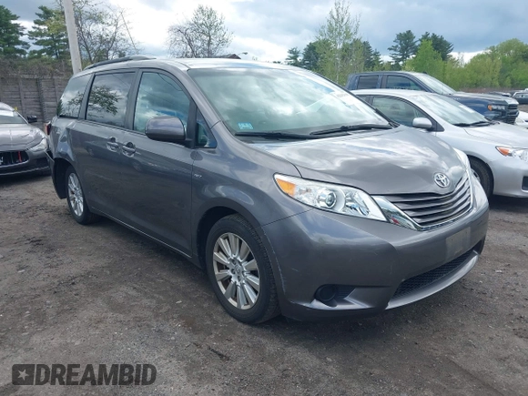 2017 Toyota Sienna LE with VIN 5TDJZ3DC5HS182934, listed as a IAAI auction lot 42202318 with 57,798 mi miles and . Bid and sale history available at DreamBid. Image 1.